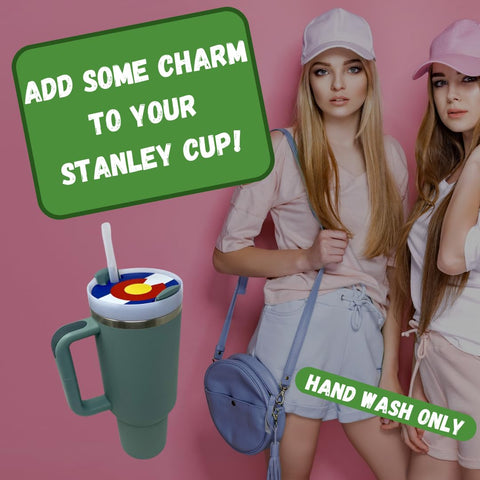 State Flag Tumbler Lid Charm – Removable Stanley Cup Accessory | Made in USA Chatelet Manufacturing 