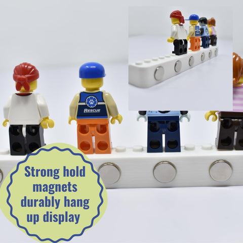 Magnetic Lego Minifigure Display Rack – Holds 15 Figures – Made in USA Chatelet Manufacturing 