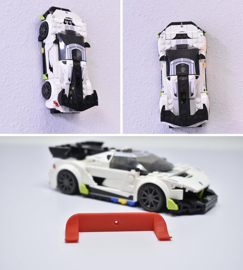 Low Profile Collectible Car Display Wall Mount – Compatible With Lego Speed Champions | Made in USA Chatelet Manufacturing 