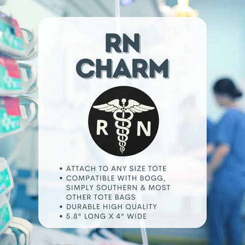 RN Nurse Tote Charm 5.8 Inch – Durable Medical Bag Accessory | Made in USA Chatelet Manufacturing 