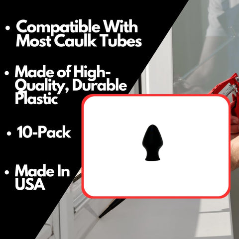 Reusable Caulk Tube Plugs 10-Pack – Durable Sealant Gun Caps | Made in USA Chatelet Manufacturing 