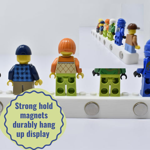 Magnetic Lego Minifigure Display Rack – Holds 15 Figures – Made in USA Chatelet Manufacturing 