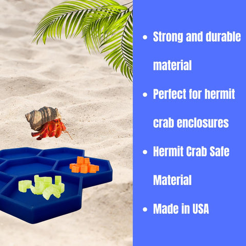Hermit Crab Food Tray – 7 Compartment Feeding Dish for Crabs and Snails | Made in USA Chatelet Manufacturing 