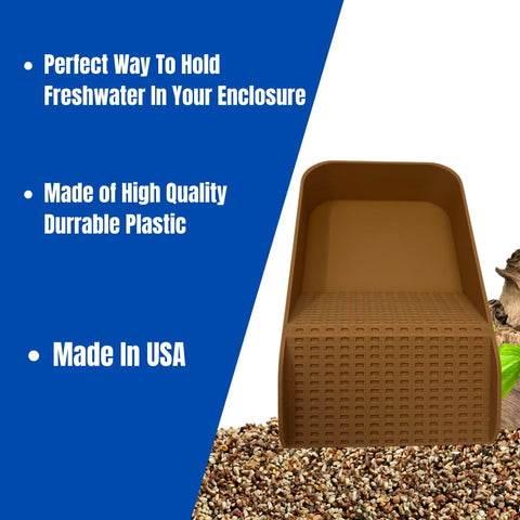 Hermit Crab Hydration Platform Pool – 6.5 x 4 Inch Ramp Access | Made in USA Chatelet Manufacturing 