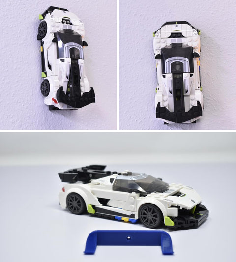 Low Profile Collectible Car Display Wall Mount – Compatible With Lego Speed Champions | Made in USA Chatelet Manufacturing 