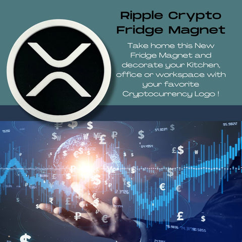 Ripple XRP Token Logo Fridge Magnet 4.5 Inch – Black White Design | Made in USA Chatelet Manufacturing 