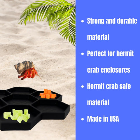 Hermit Crab Food Tray – 7 Compartment Feeding Dish for Crabs and Snails | Made in USA Chatelet Manufacturing 