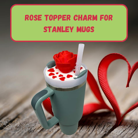 Valentines Day Heart Topper Charm – Stanley Tumbler Accessory | Made in USA Chatelet Manufacturing 