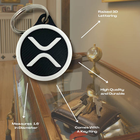 Ripple XRP Cryptocurrency Keychain 1.6 Inch – 3D Printed Collectible | Made in USA Chatelet Manufacturing 