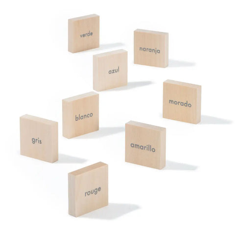 64-Piece Spanish Vocabulary Wooden Flash Cards – Educational Language Chips – Uncle Goose | Made in USA Uncle Goose  Vocabulary Chips