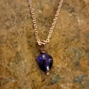 6mm Genuine Amethyst Birthstone Necklace – 16 Inch Sterling Silver Chain | Made in USA by Michelle Marie Michelle Marie Boutique  Necklace