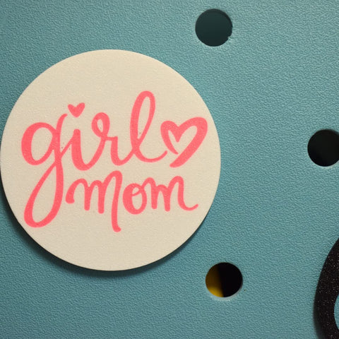 Girl Mom Bogg Bag Charm Accessories – Pink White Decorative Clip | Made in USA Chatelet Manufacturing 