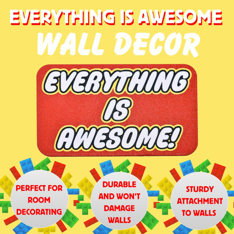 Inspirational Everything Is Awesome Wall Plaque – Vibrant Red Decor | Made in USA Chatelet Manufacturing 