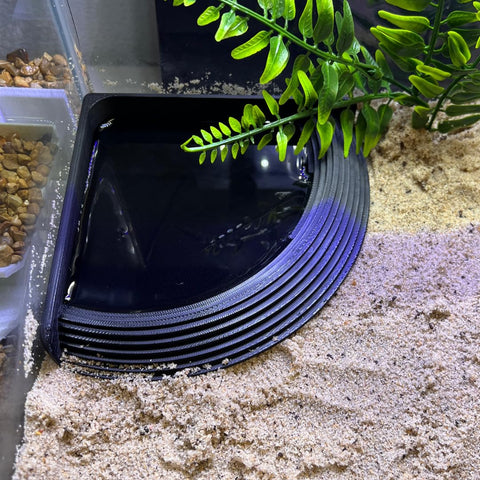 Hermit Crab Corner Pool | Watering Dish for Crabs, Frogs, Lizards | Corner Watering Pool With Ramp Access | Made in USA Chatelet Manufacturing 