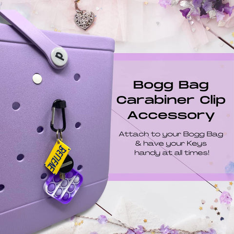 Carabiner Key Charm Clip – Rubber Tote Bag Holder Accessory | Made in USA Chatelet Manufacturing 