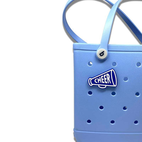 Blue Megaphone Cheerleading Charm – Bogg Bag Accessory | Made in USA Chatelet Manufacturing 