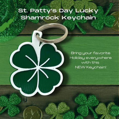St Patrick's Day Shamrock Keychain – 2.5 Inch Lucky Clover Accessory | Made in USA Chatelet Manufacturing 