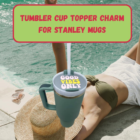 Baglets Smiley Face Tumbler Charms – Stanley Cup Compatible – Removable Topper | Made in USA Chatelet Manufacturing 