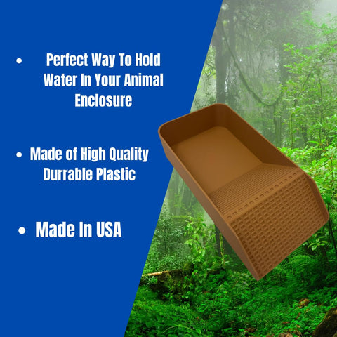 XL Hermit Crab Watering Pool – Platform Ramp Accessory for Turtles and Amphibians | 9.75 Inch x 5 Inch | Made in USA Chatelet Manufacturing 