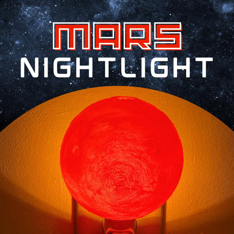 4 Inch Mars Lithophane Night Light – Translucent Planet Decor | Handmade Made in USA Chatelet Manufacturing 