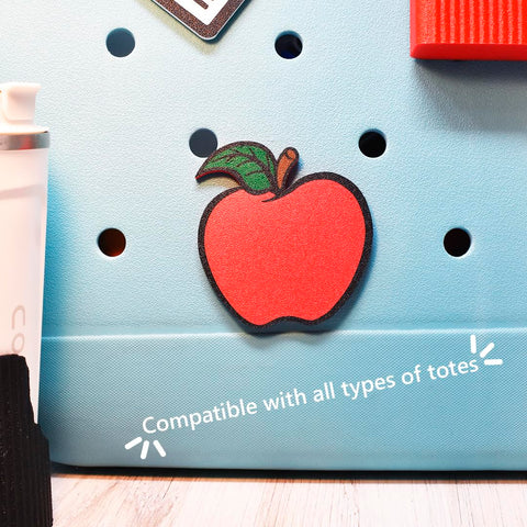 Apple Tote Bag Charm 2.5 Inch – Teacher Accessory – Made in USA | FRESHe Baglets Chatelet Manufacturing 