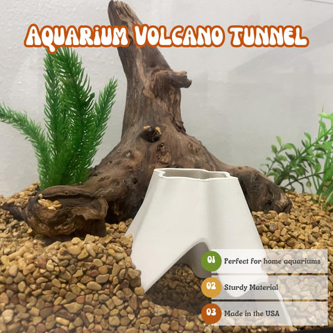 Aquarium Volcano Tunnel Decoration – 5.5 Inch Fish Hideout | Made in USA Chatelet Manufacturing 