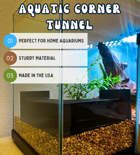 Chatelet XL Aquarium Corner Tunnel – Fish Shrimp Hideaway – Unique Underwater Viewing | Made in USA Chatelet Manufacturing 