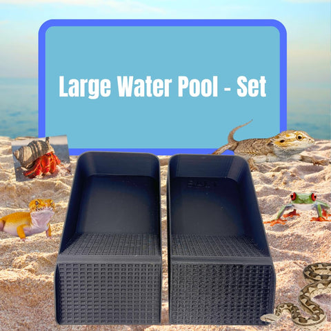 XL Hermit Crab Watering Pool – Platform Ramp Accessory for Turtles and Amphibians | 9.75 Inch x 5 Inch | Made in USA Chatelet Manufacturing 