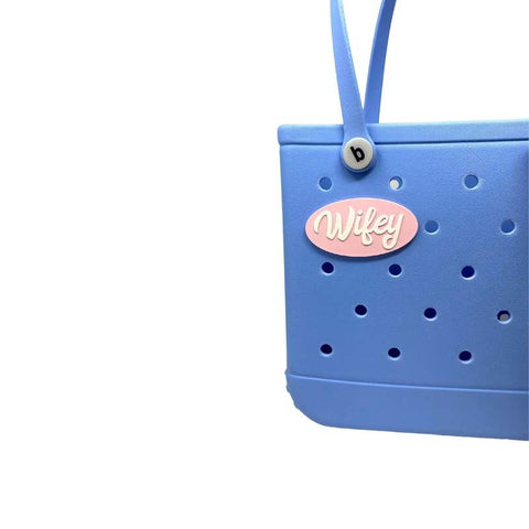 Wifey Charm Accessory for Tote Bags – Pink Decorative Bag Tag | Made in USA Chatelet Manufacturing 