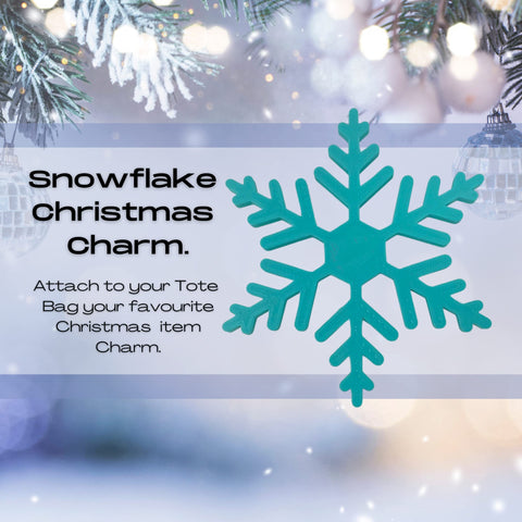 Snowflake Christmas Tote Bag Charm – Durable Plastic Accessory | Made in USA Chatelet Manufacturing 
