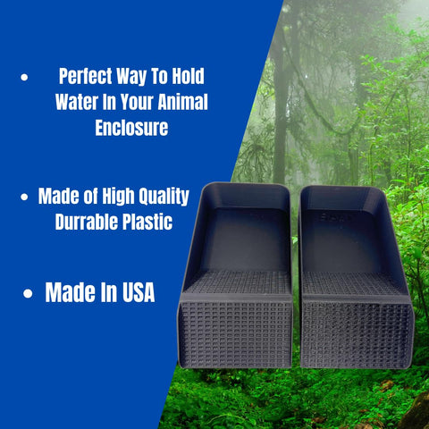 XL Hermit Crab Watering Pool – Platform Ramp Accessory for Turtles and Amphibians | 9.75 Inch x 5 Inch | Made in USA Chatelet Manufacturing 
