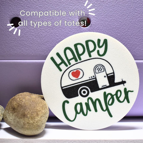 Happy Camper Tote Bag Charm – Decorative Baglets Accent | Made in USA Chatelet Manufacturing 