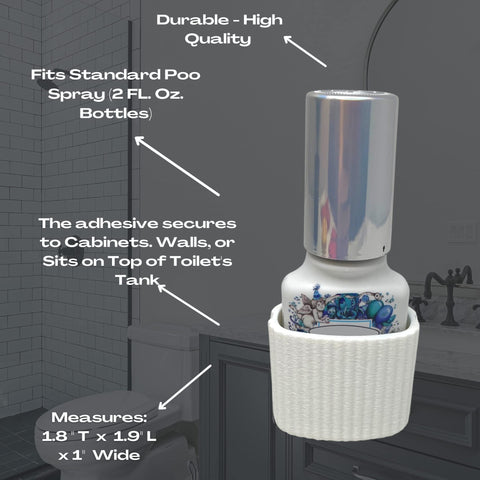 Poo Spray Holder for 2 Oz Bottles – Adhesive Bathroom Organizer | Made in USA Chatelet Manufacturing 