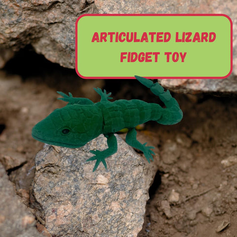 Articulated Lizard 3D Printed Fidget Toy – Flexible Desk Display | Made in USA Chatelet Manufacturing 