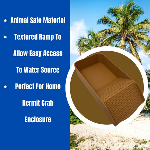 XL Hermit Crab Watering Pool – Platform Ramp Accessory for Turtles and Amphibians | 9.75 Inch x 5 Inch | Made in USA Chatelet Manufacturing 