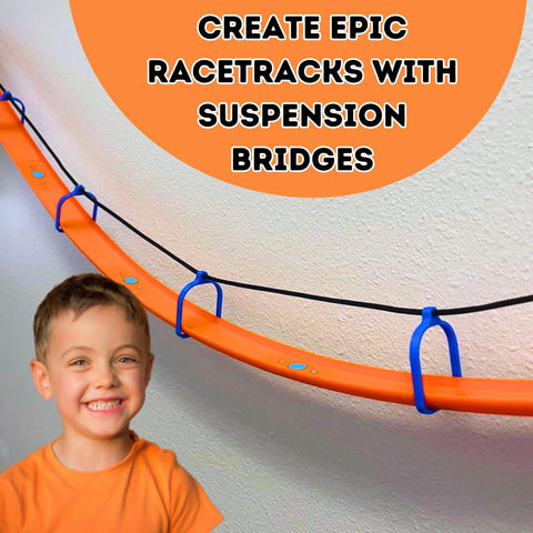Suspension Bridge Track Kit – Hot Wheels Compatible – 10 Supports with Rope | Made in USA Chatelet Manufacturing 