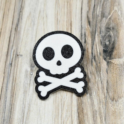 Halloween Skull And Crossbones Bag Charm – Rubber Tote Accessory | Made in USA Chatelet Manufacturing 
