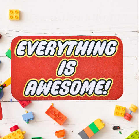 Inspirational Everything Is Awesome Wall Plaque – Vibrant Red Decor | Made in USA Chatelet Manufacturing 