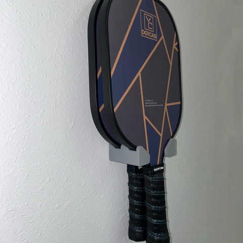 Pickleball Paddle Holder Wall Mount – Dual Racket Organizer | Made in USA Chatelet Manufacturing 