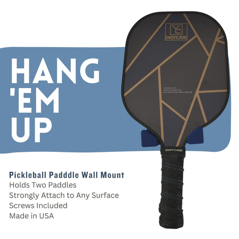 Pickleball Paddle Holder Wall Mount – Dual Racket Organizer | Made in USA Chatelet Manufacturing 