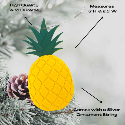 Tropical Pineapple Christmas Ornament – 3D Printed Holiday Decor | Made in USA Chatelet Manufacturing 