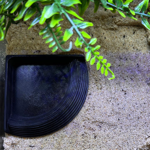 Hermit Crab Corner Pool | Watering Dish for Crabs, Frogs, Lizards | Corner Watering Pool With Ramp Access | Made in USA Chatelet Manufacturing 