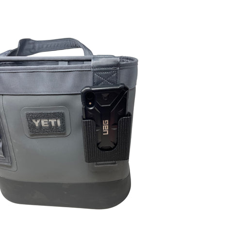 Black Phone Holder Attachment for Yeti Soft Coolers and Backpacks – Made in USA Chatelet Manufacturing 