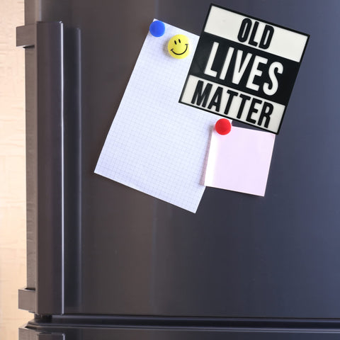 Old Lives Matter Fridge Magnet 4 Inch – Humorous Aging Awareness Decor | Made in USA Chatelet Manufacturing 