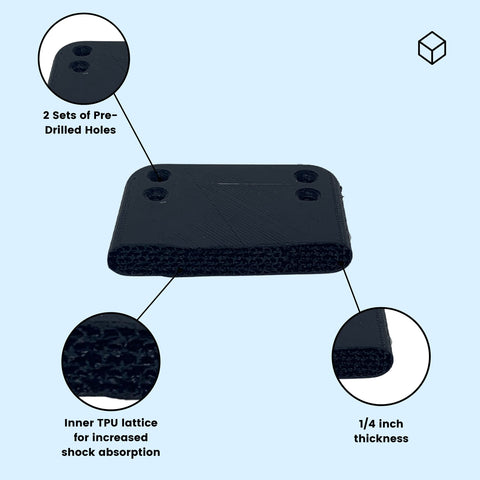 1/4 Inch Longboard Skateboard Riser Shock Pads – TPU Lattice Cushioning | Made in USA Chatelet Manufacturing 