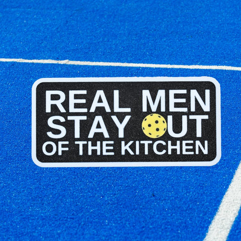 Funny Pickleball Kitchen Fridge Magnet – Real Men Stay Out – Made in USA Chatelet Manufacturing 
