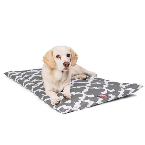 Trellis Pattern Dog Crate Mat – Plush Polyester Cotton Blend | Made in USA Majestic Pet 