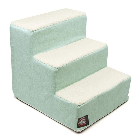Handcrafted 3-Step Pet Stairs for Small Dogs and Cats – Soft Heathered Fabric | Made in USA Majestic Pet 