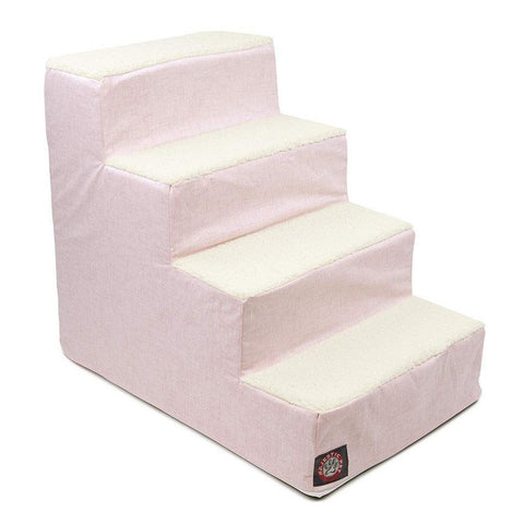 Jackson Heathered 4-Step Pet Stairs – Soft Fabric Ramp for Small Dogs and Cats | Made in USA Majestic Pet 