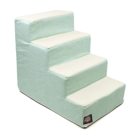 Jackson Heathered 4-Step Pet Stairs – Soft Fabric Ramp for Small Dogs and Cats | Made in USA Majestic Pet 